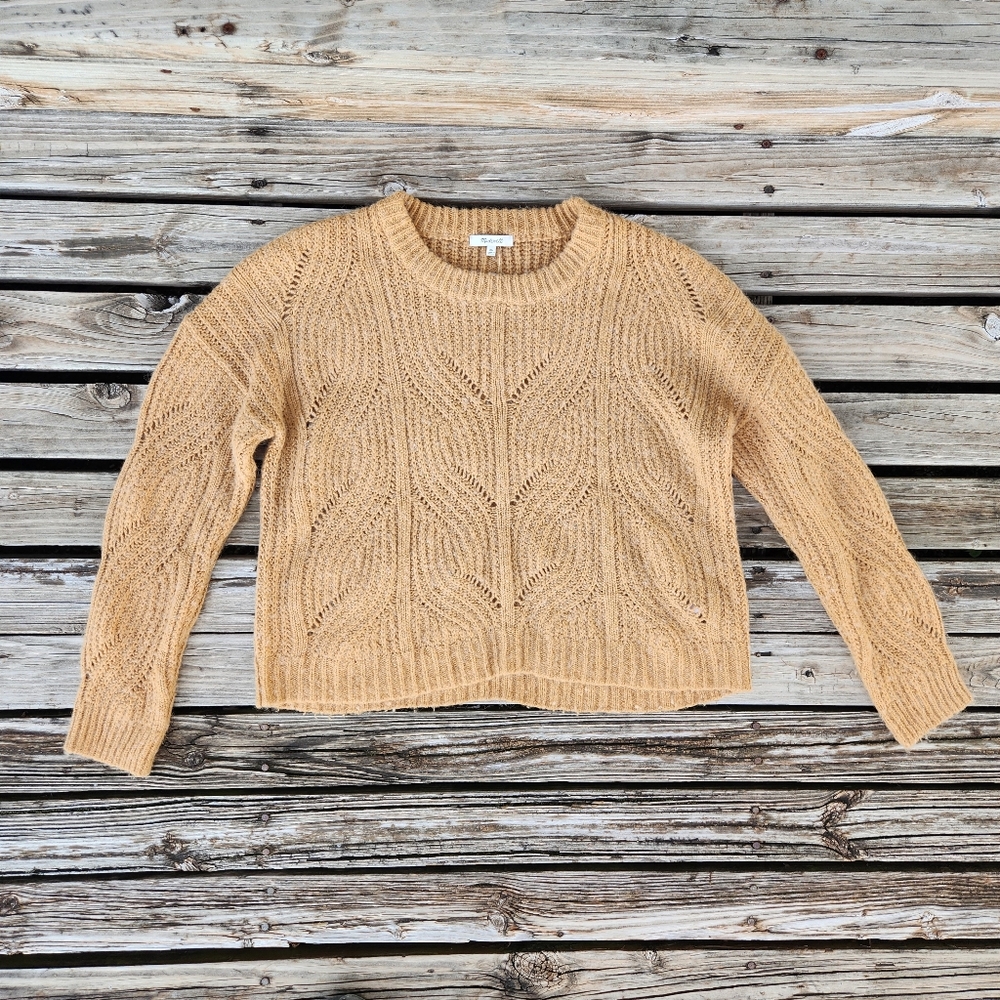 Madewell Brown Chunky Knit Sweater Soft Comfy Fall Winter Neutral XL